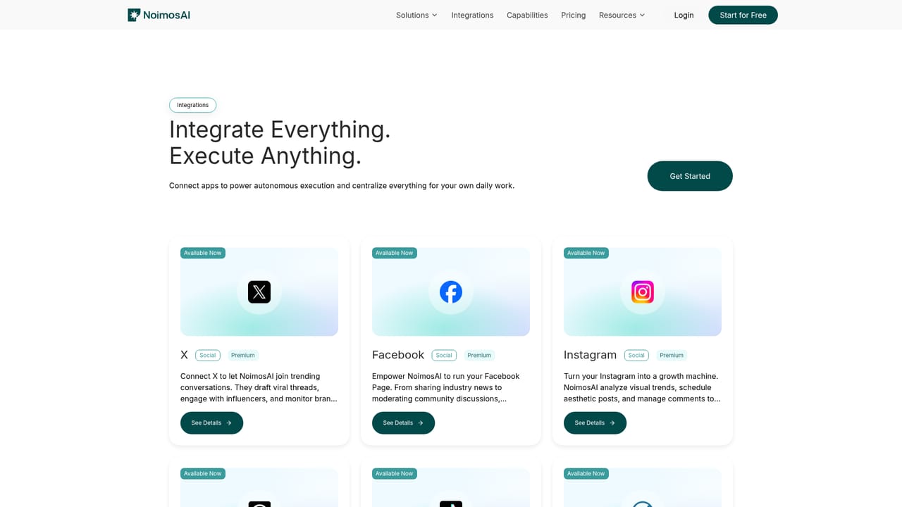 NoimosAI — Connect your channels and data sources