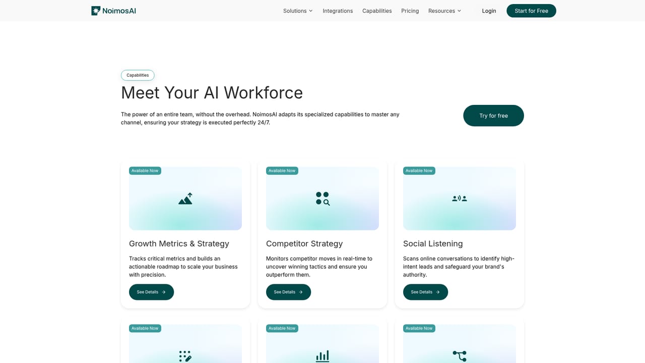 NoimosAI — Check which capabilities are live