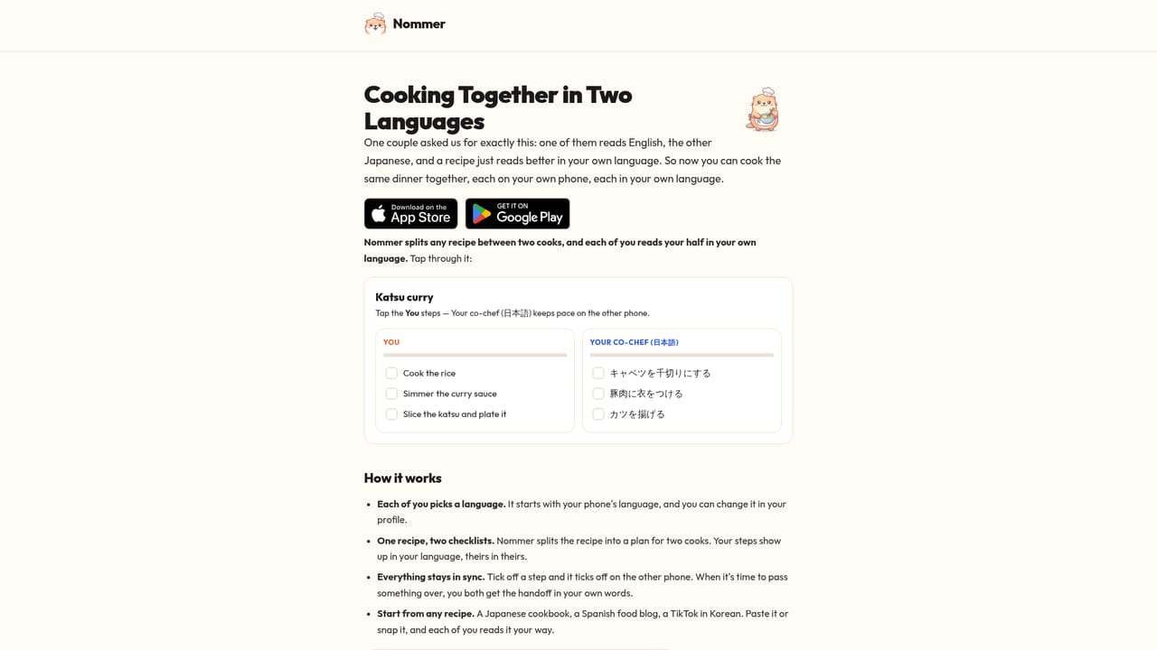 Nommer — Set each cook's language