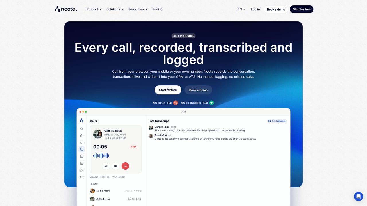 Noota — Record your first meeting