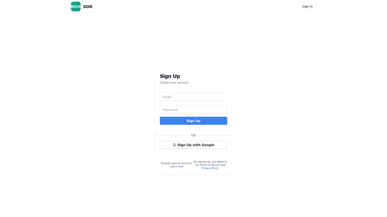 NOS Agent — Create your account