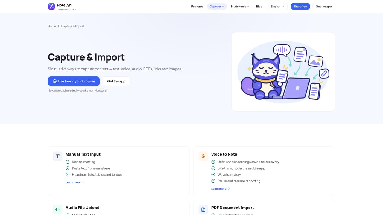 NoteLyn AI — Add your source