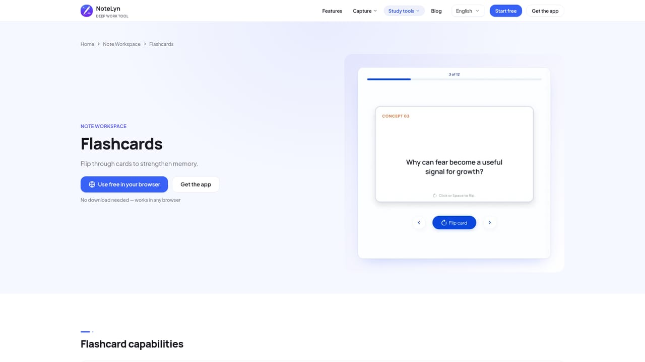 NoteLyn AI — Study with flashcards and quizzes
