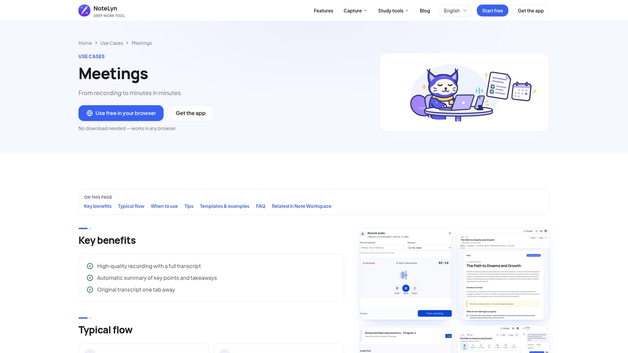 NoteLyn AI — Turn meetings into minutes