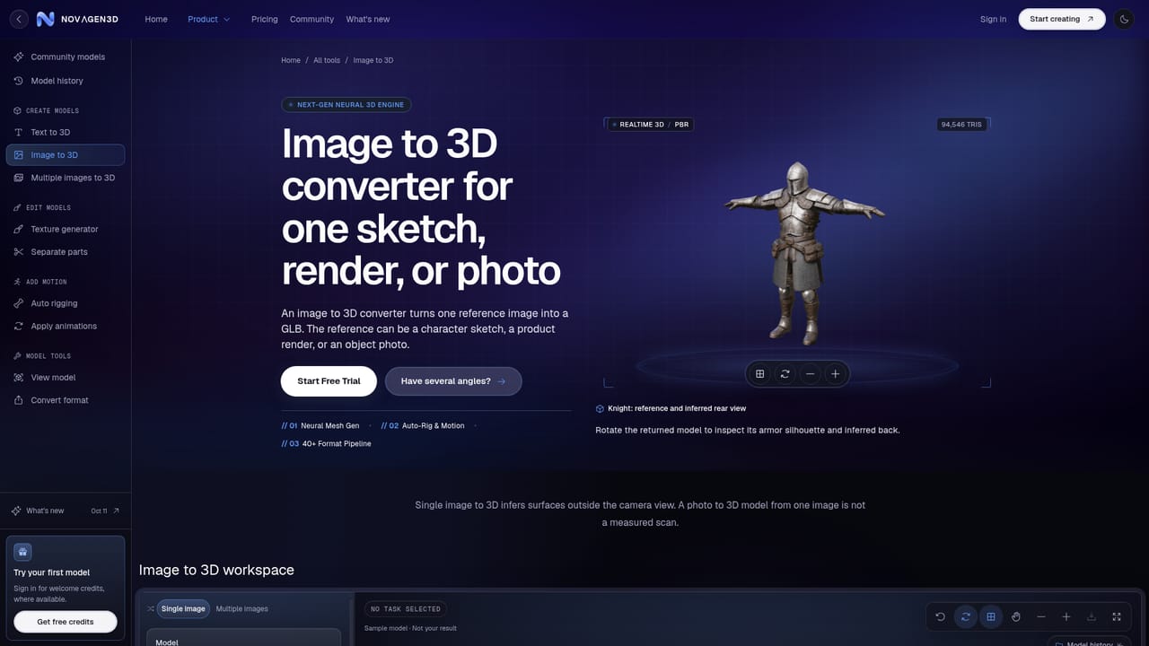 NovaGen3D — Pick an input route