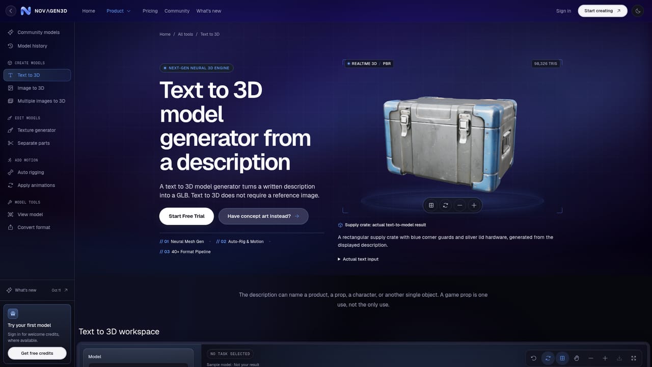 NovaGen3D — Choose an engine and quality tier