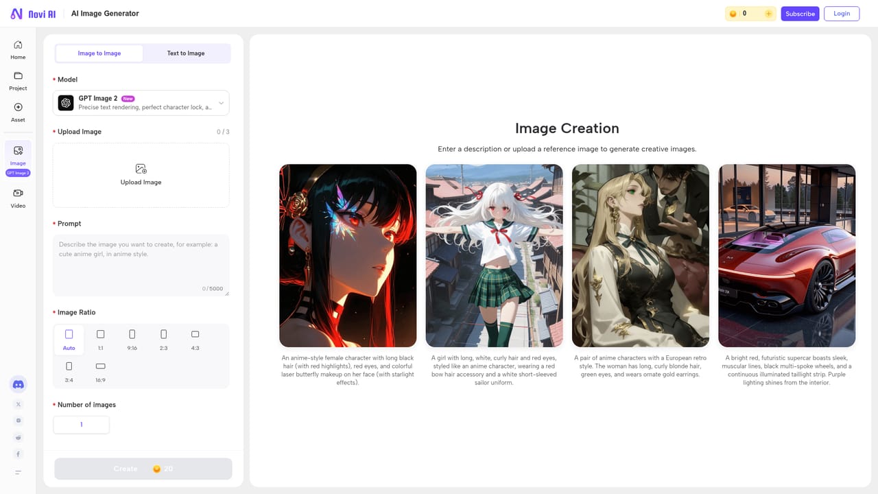 Novi AI — Refine shots and swap models