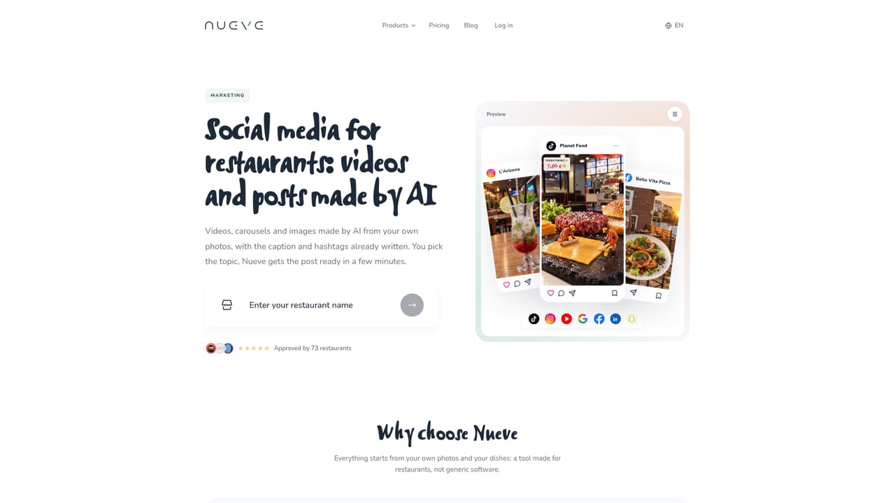 Nueve — Review the generated content