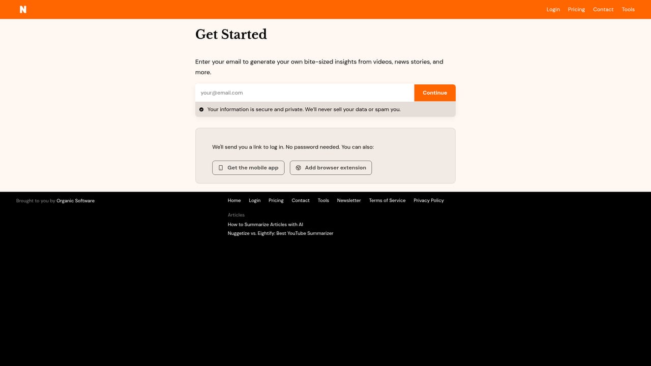 Nuggetize — Create an account and start free