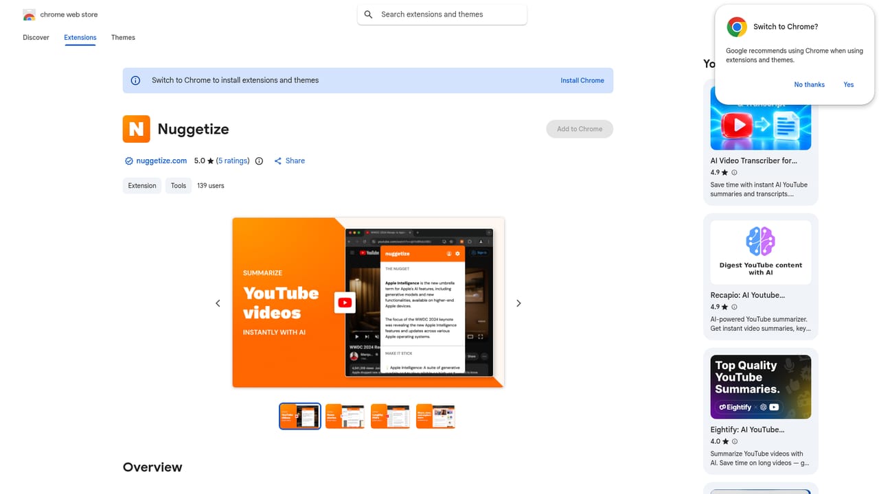 Nuggetize — Add the browser extension