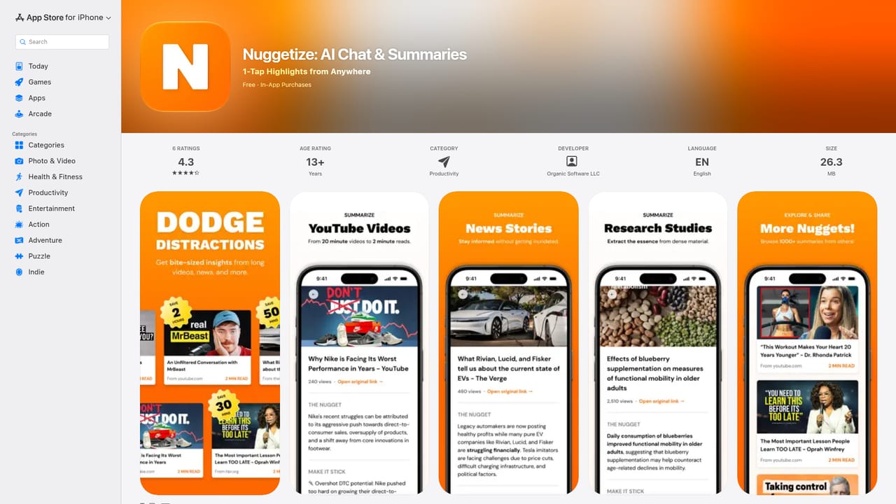 Nuggetize — Send long reads to the mobile app