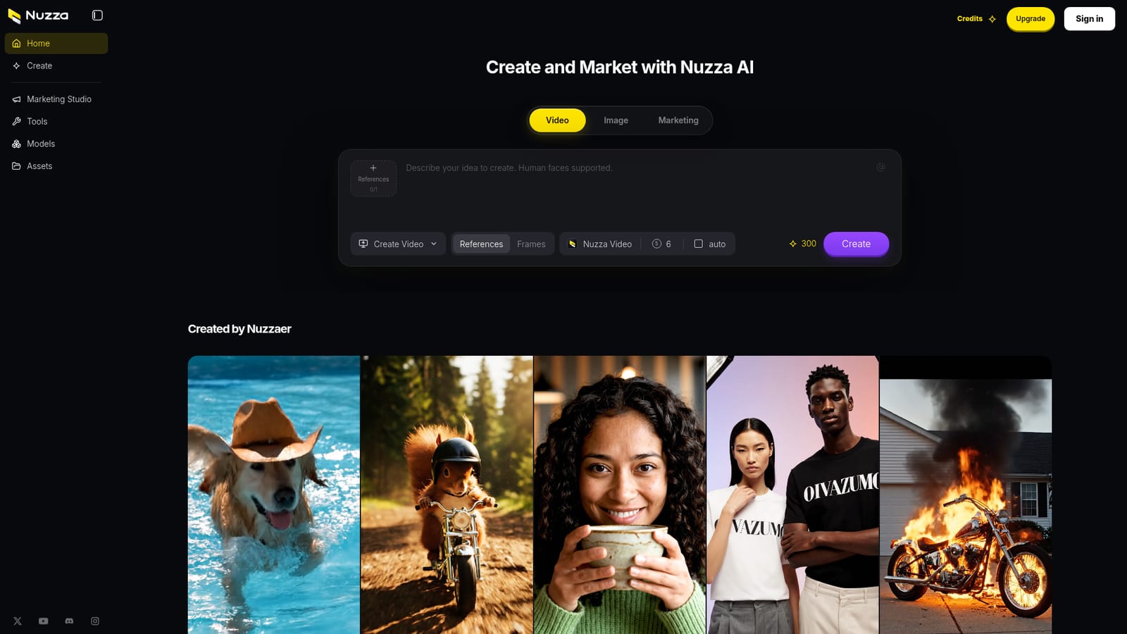 Nuzza AI — Pick a starting point in the gallery