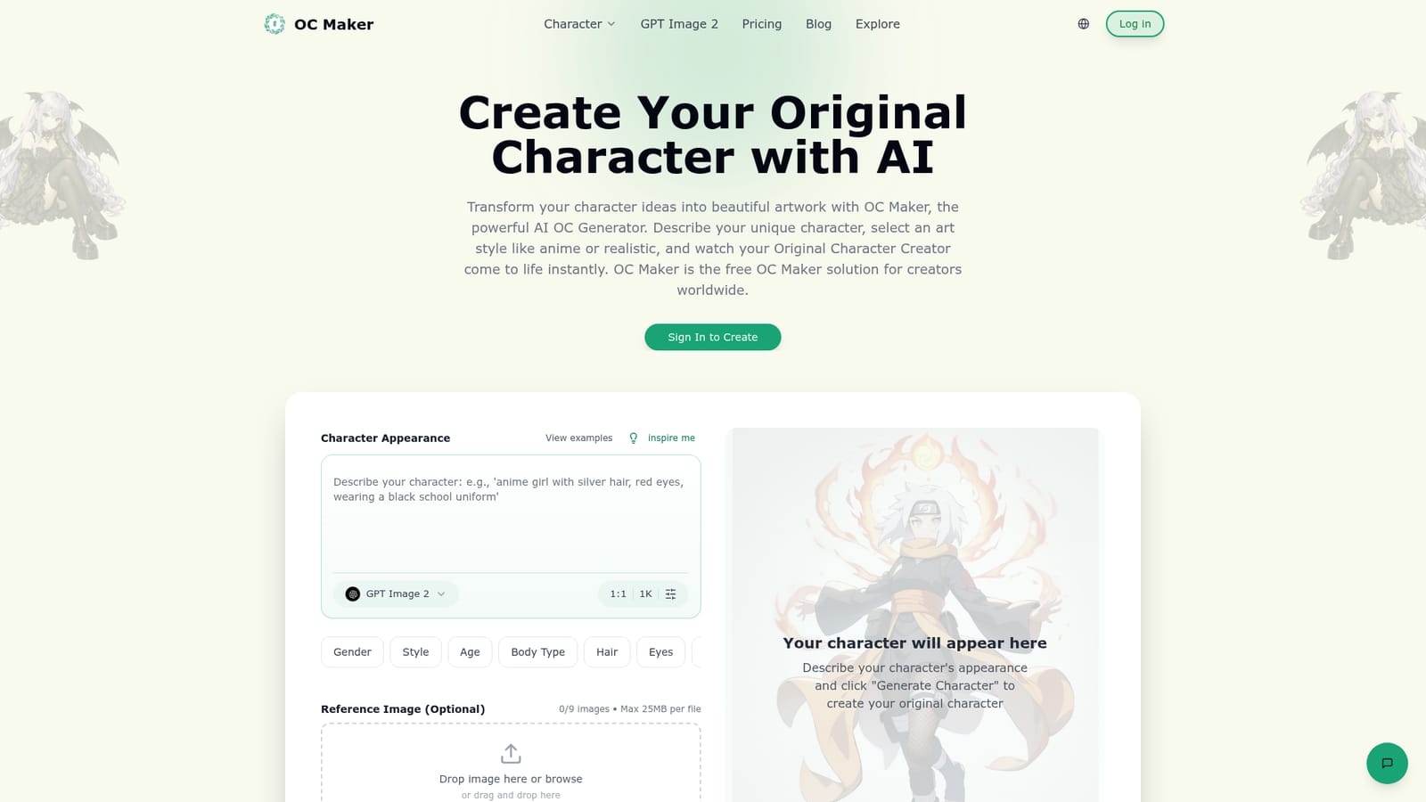 OC Maker — Sign in to the generator
