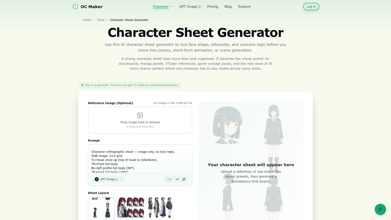 OC Maker — Build a character sheet