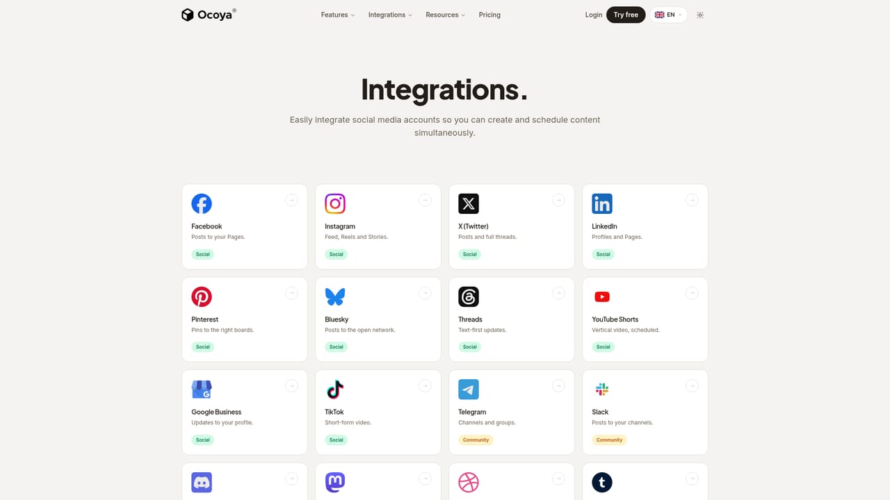 Ocoya — Connect your social networks