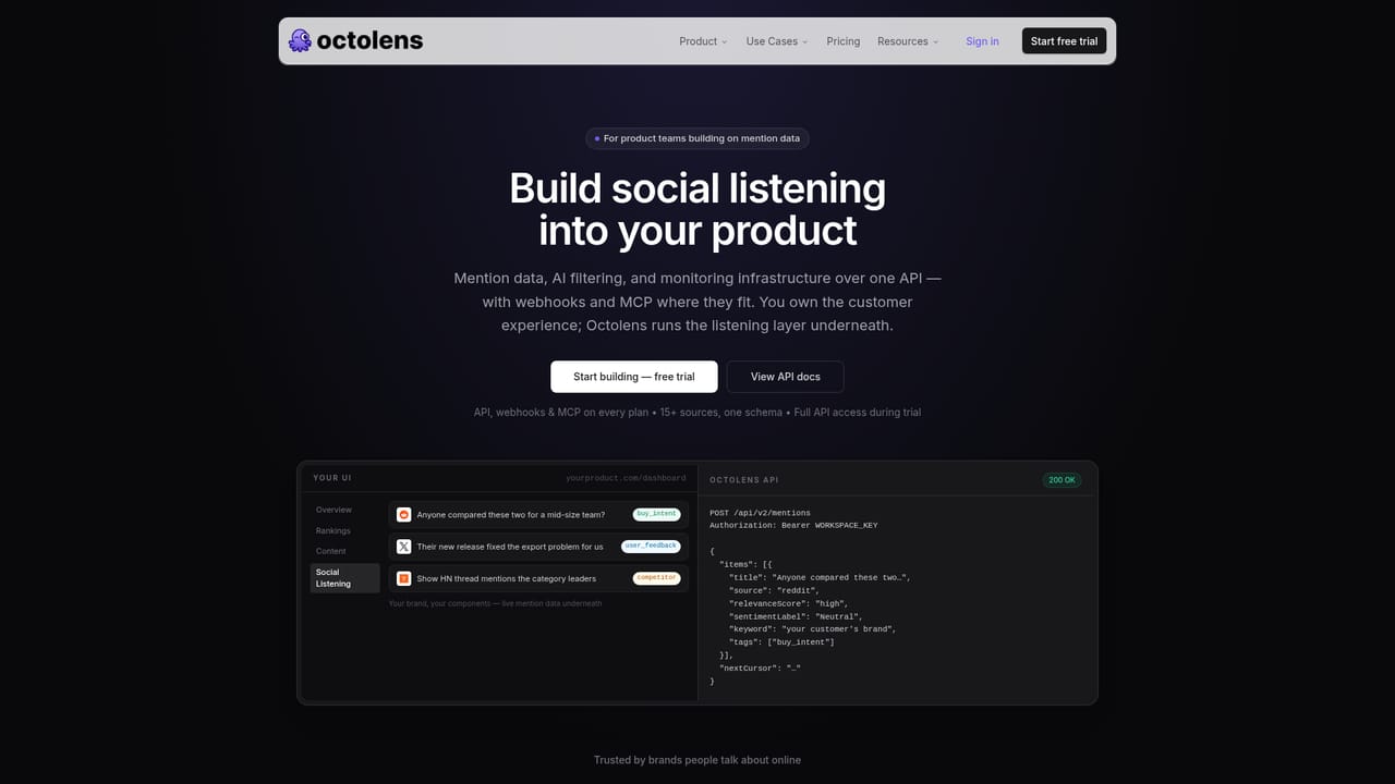 Octolens — Wire mentions into your own stack