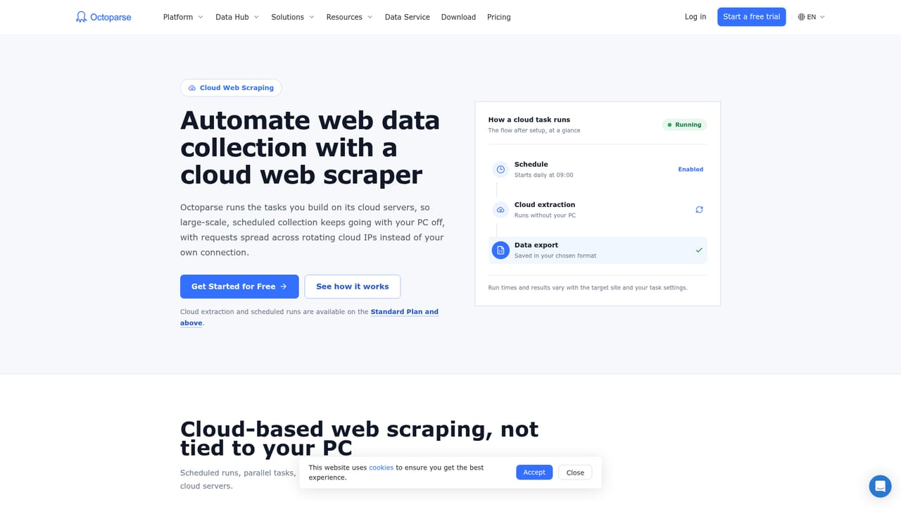 Octoparse — Move recurring jobs to the cloud