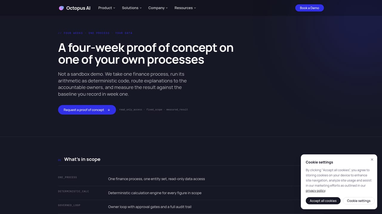 Octopus AI — Agree the proof of concept on one recurring process