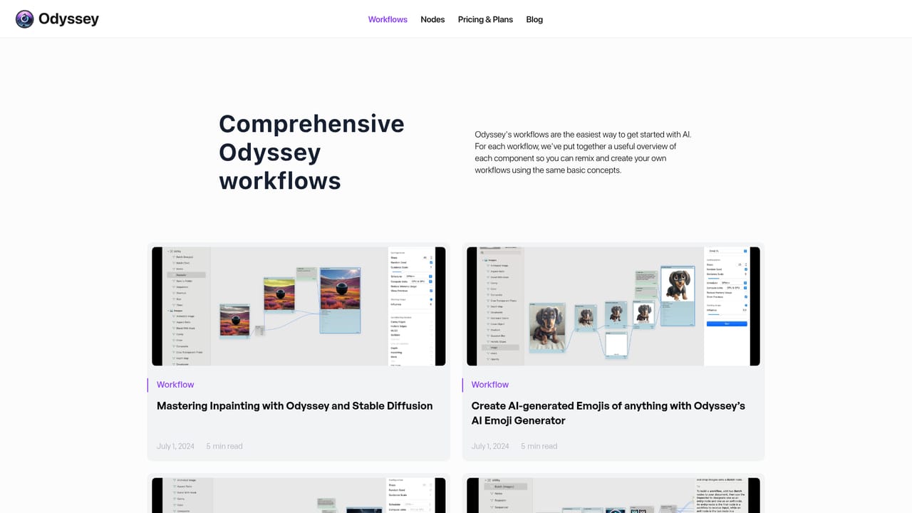 Odyssey — Open a published workflow as a starting point