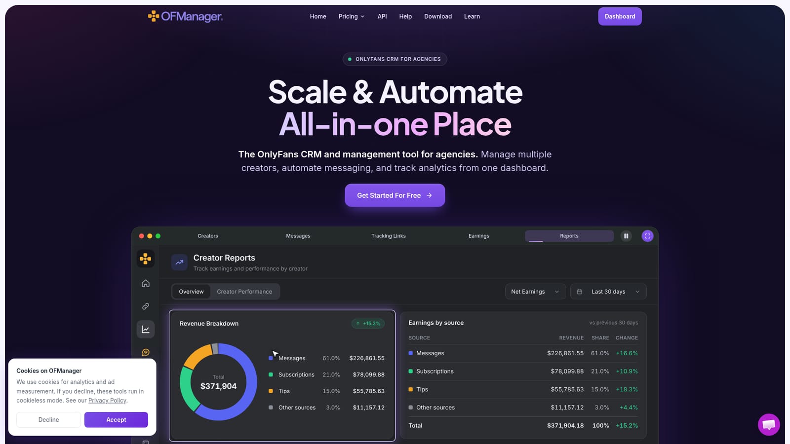 OFManager — Create your account and pick a role