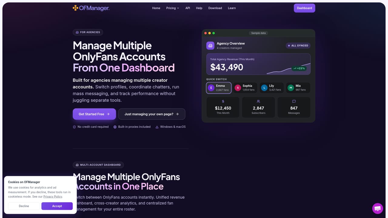 OFManager — Connect your creator accounts