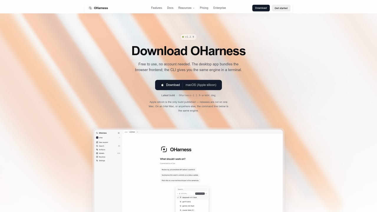 OHarness — Install the CLI or desktop app
