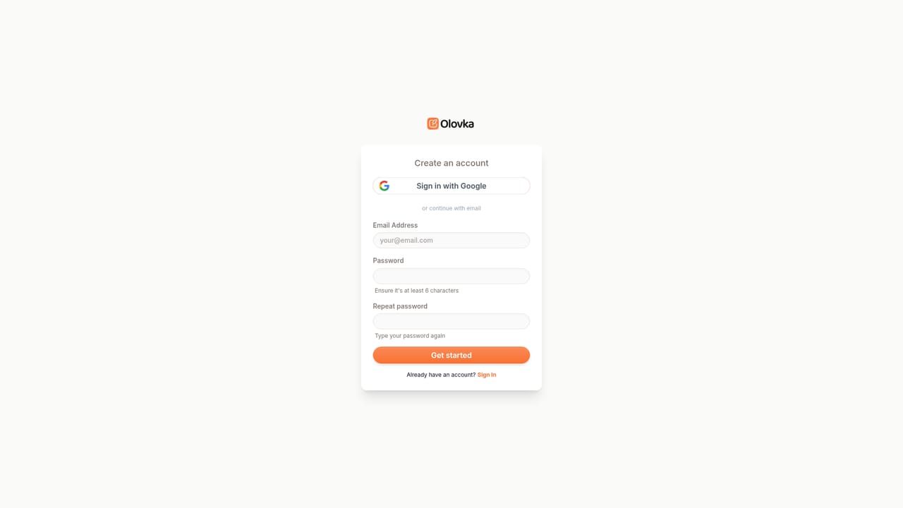 Olovka AI Essay Writer — Create your account