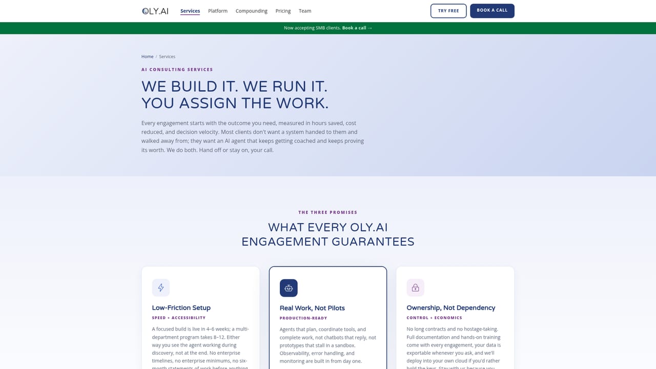 Oly AI — Understand the build and manage process