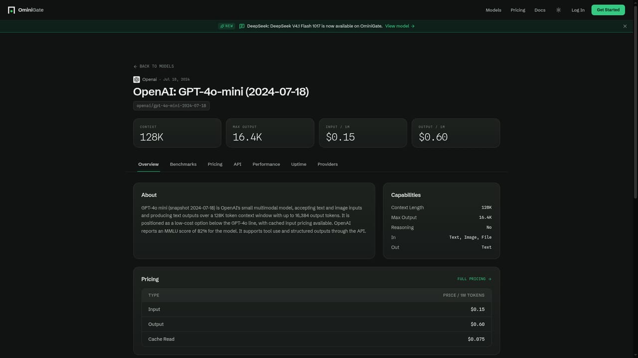 OminiGate — Browse the model catalog