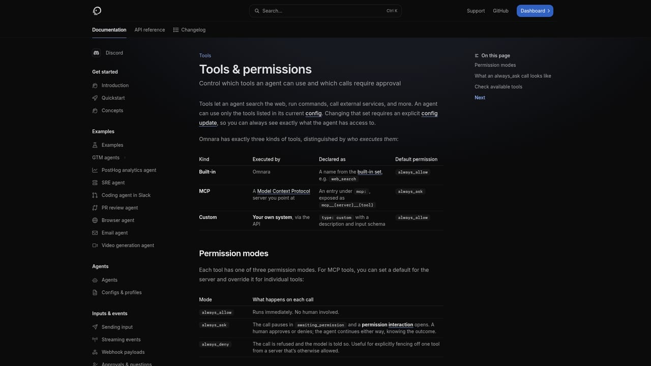 Omnara — Set tool permissions and MCP servers