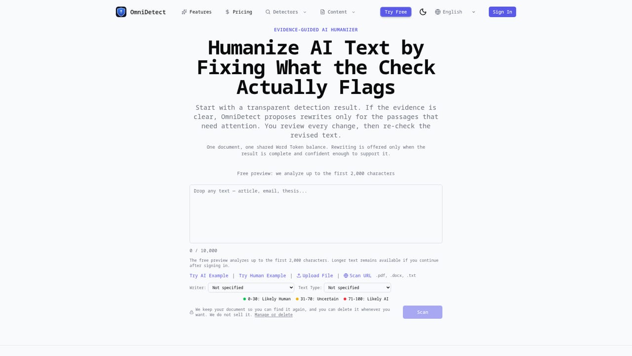 OmniDetect — Revise only what was flagged