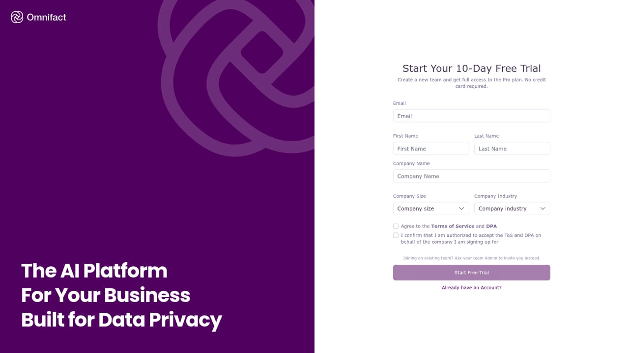 Omnifact — Create a free account