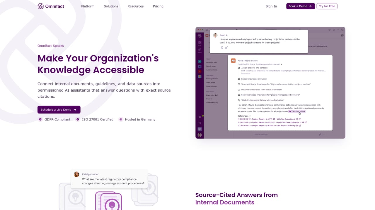 Omnifact — Build an assistant on internal data