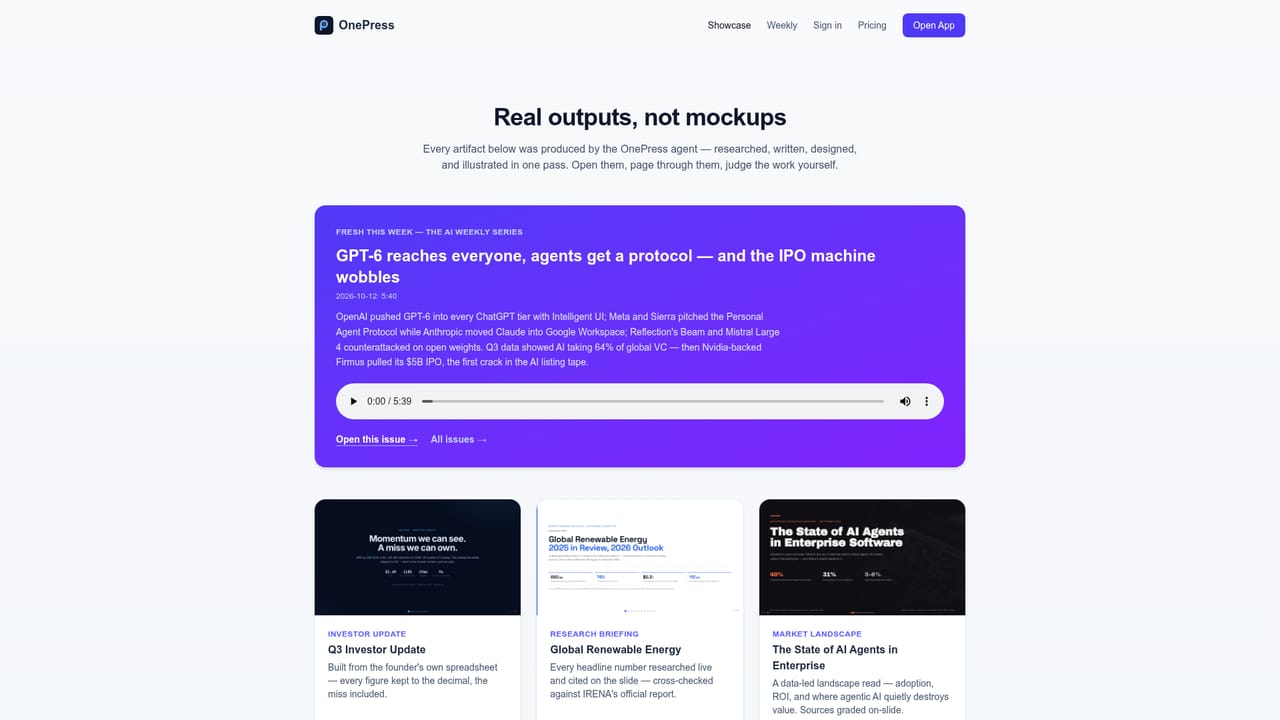 OnePress — Review the result