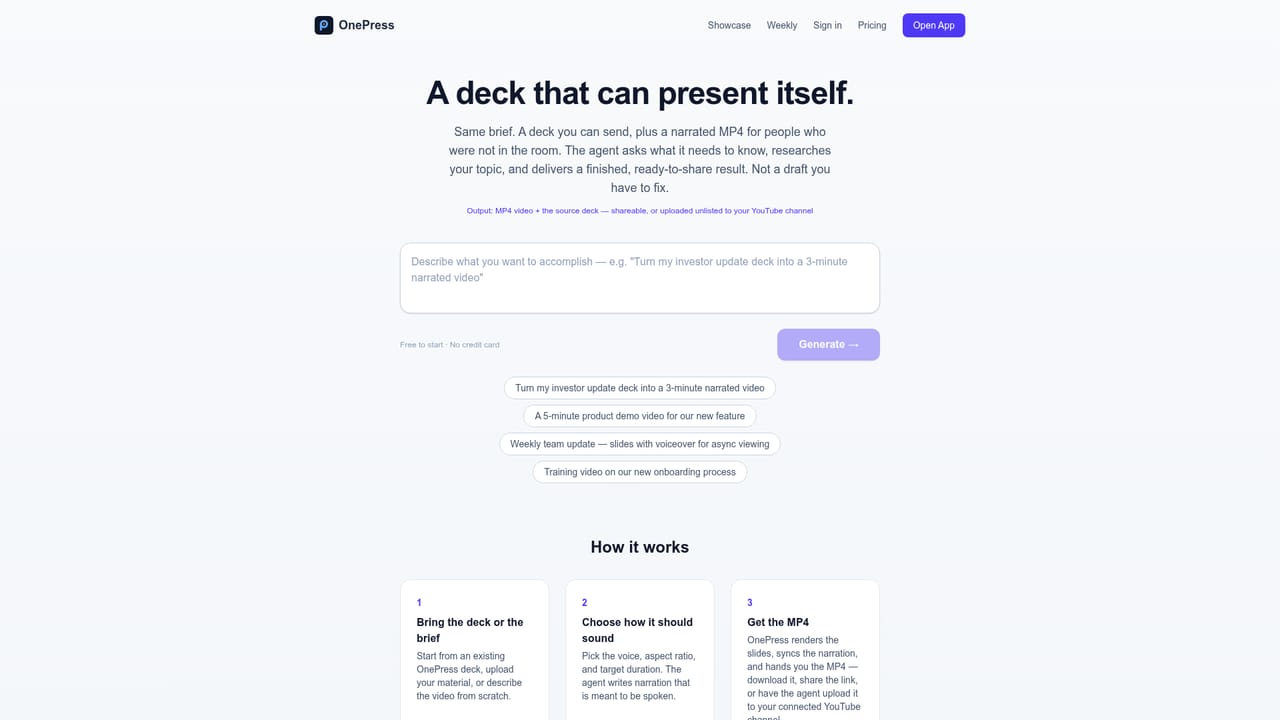 OnePress — Share or turn it into a video