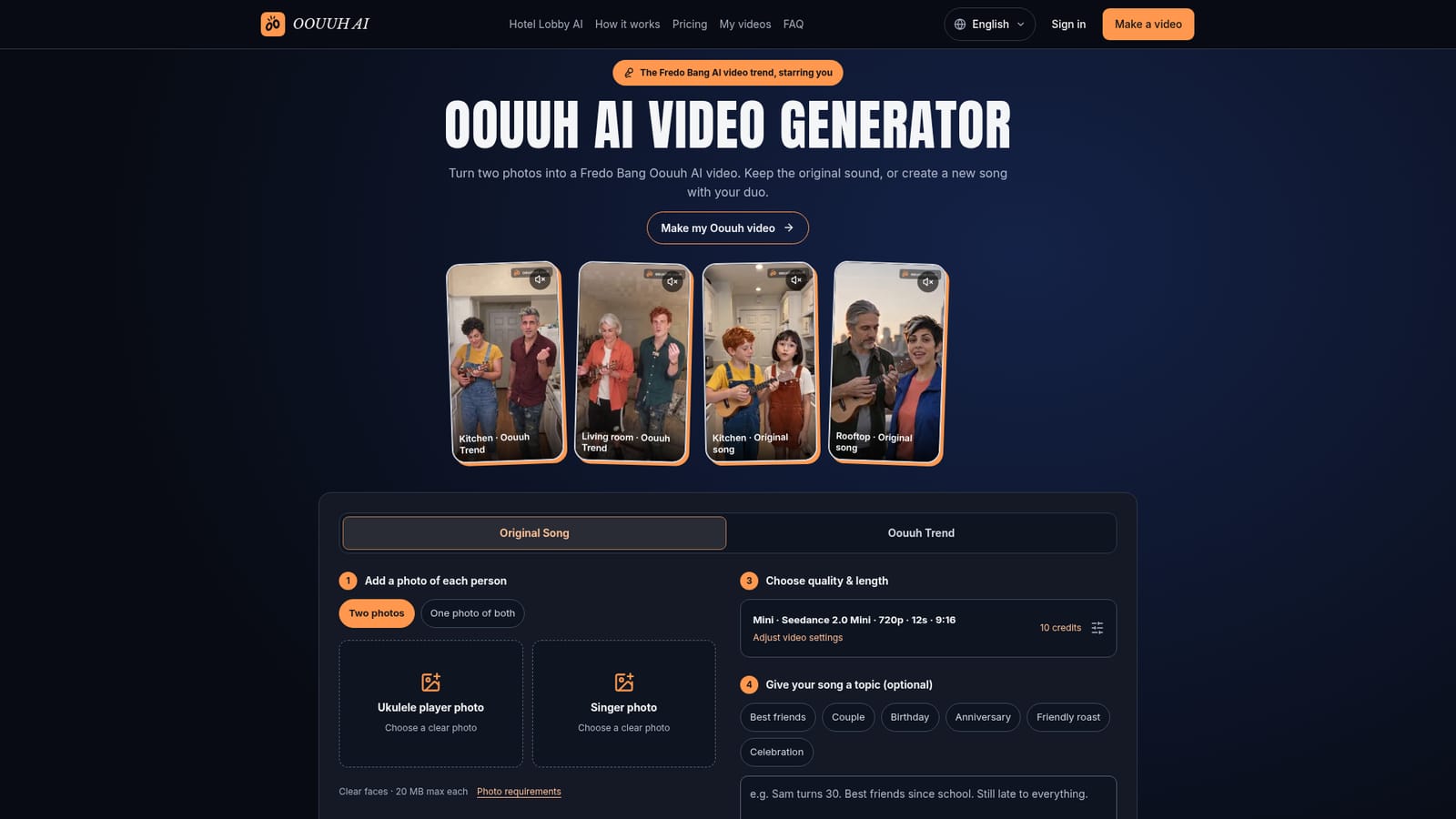 Oouuh AI — Choose Oouuh Trend or Original Song