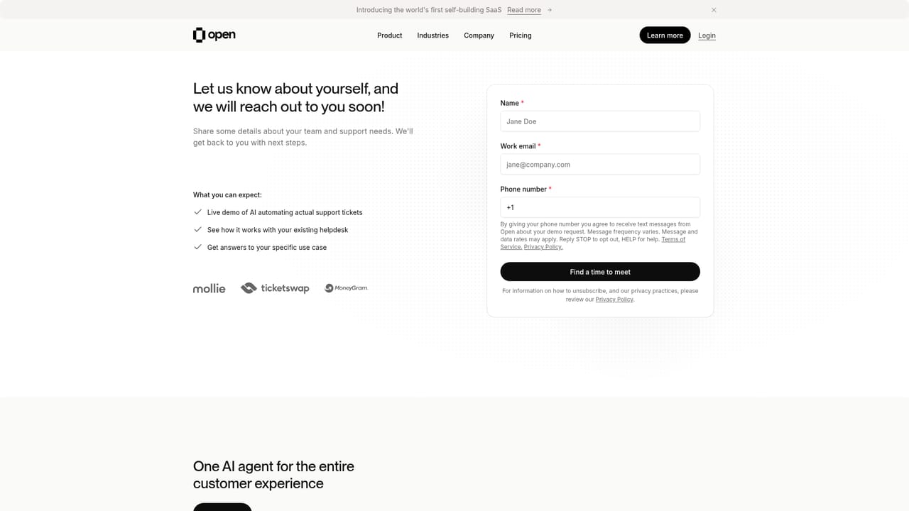 Open — Watch the product demo
