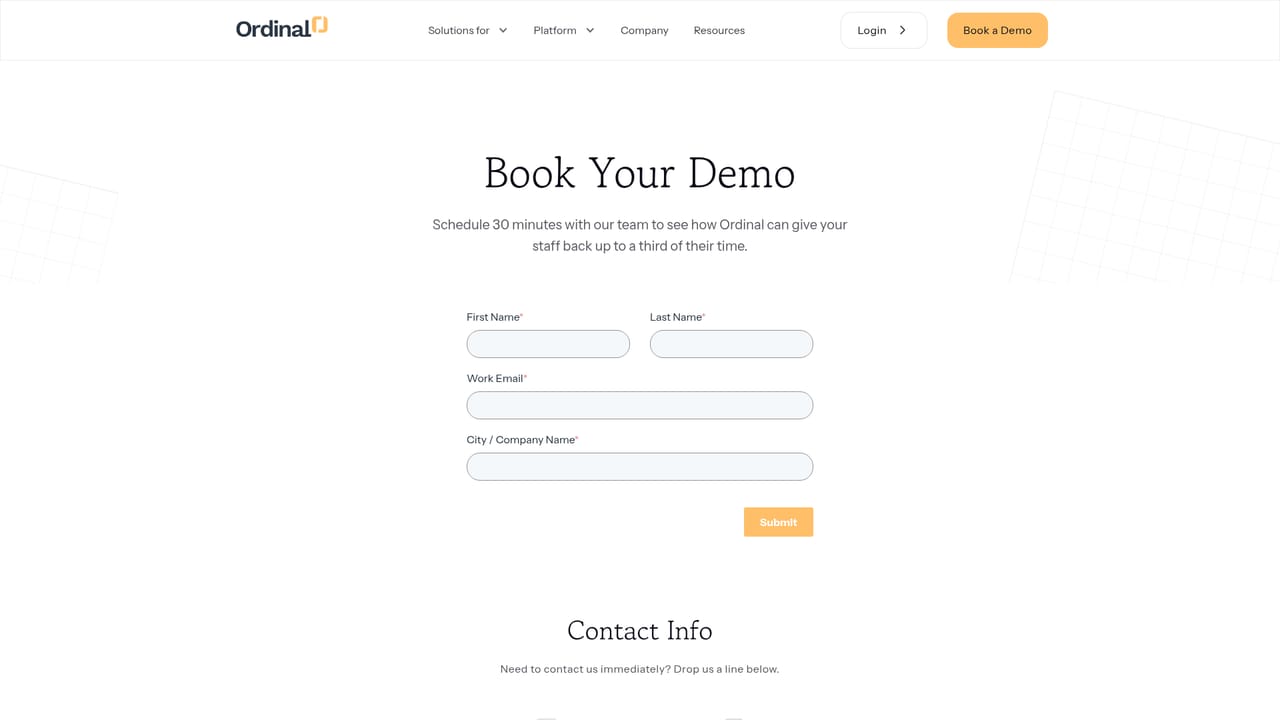 Ordinal — Book a walkthrough with the Ordinal team