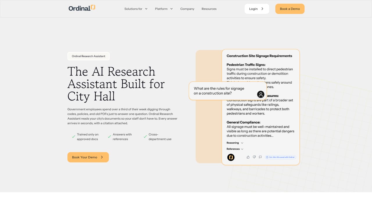 Ordinal — Ask questions in Research Assistant