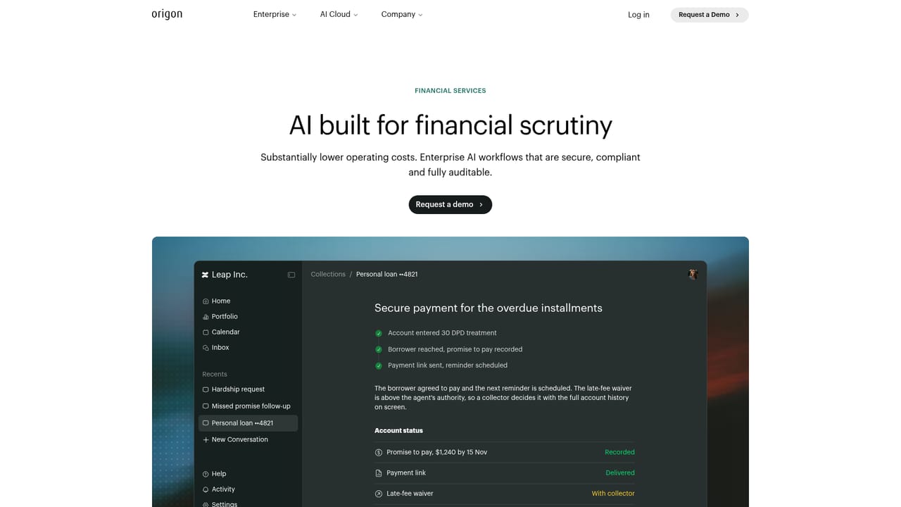 Origon AI — Check your industry track