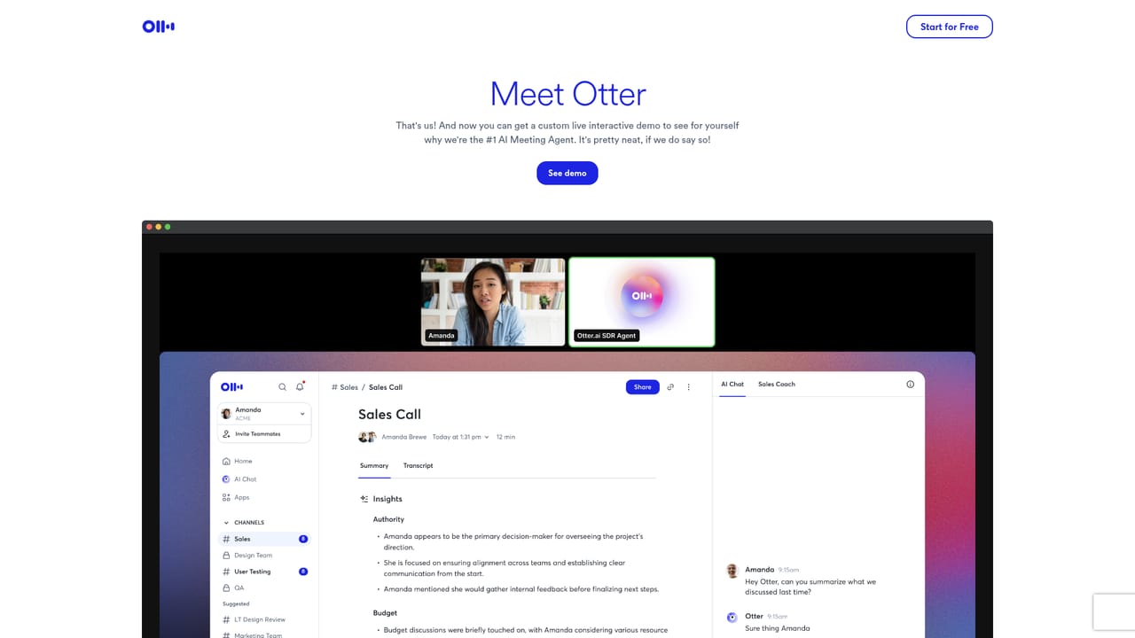 Otter.ai — See a live agent in action