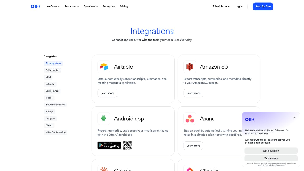 Otter.ai — Connect your calendar and work apps