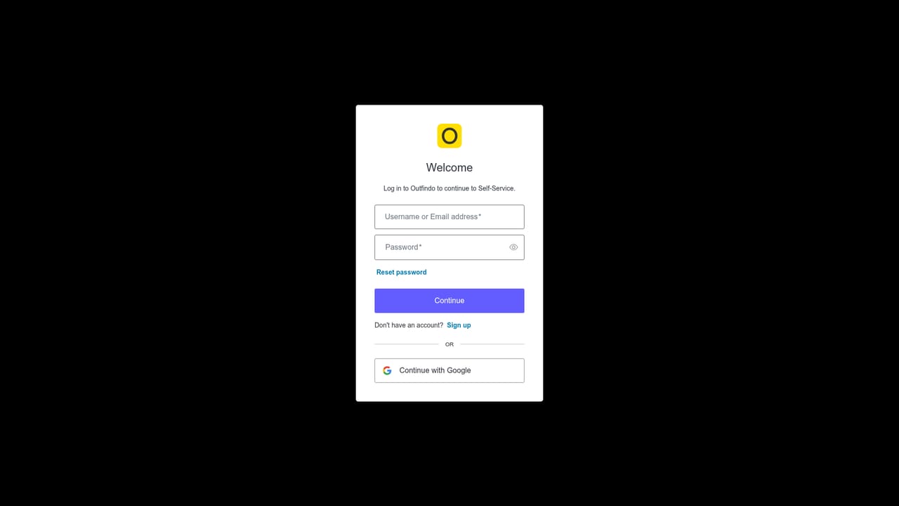 Outfindo — Create an account