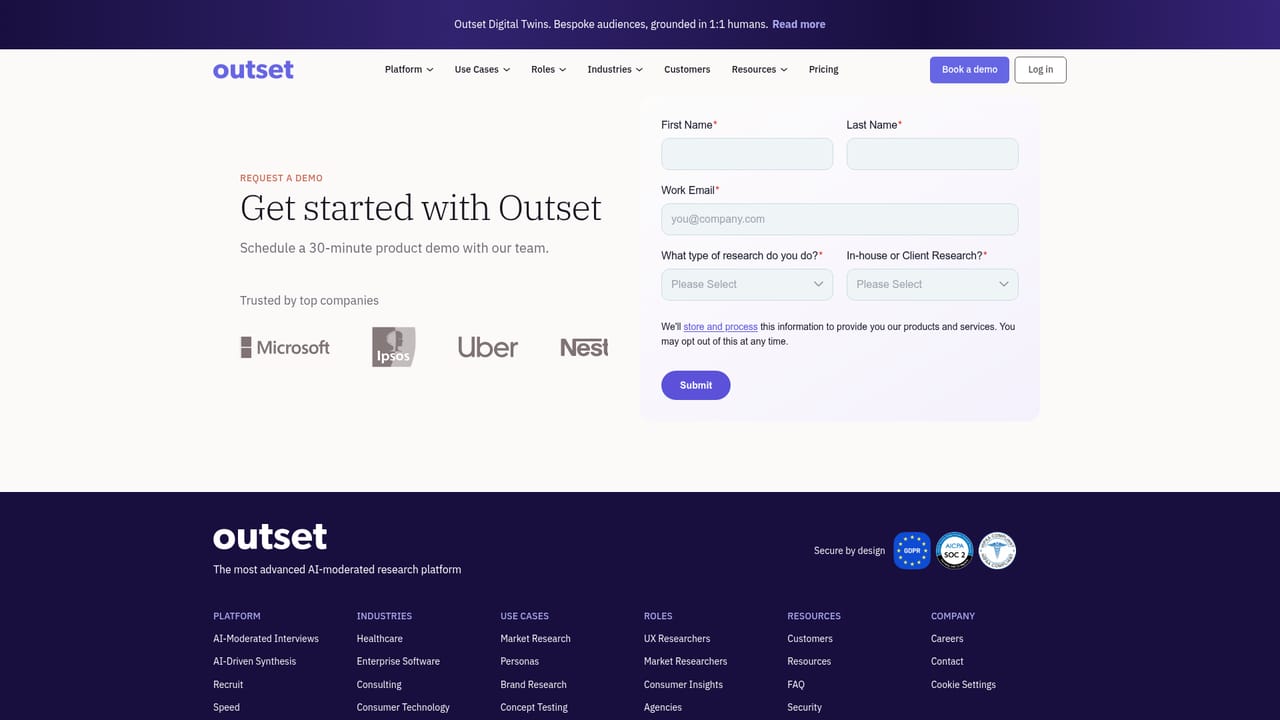 Outset — Book a demo and scope the study