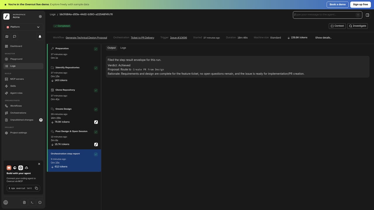 Overcut.ai — Try the hosted demo
