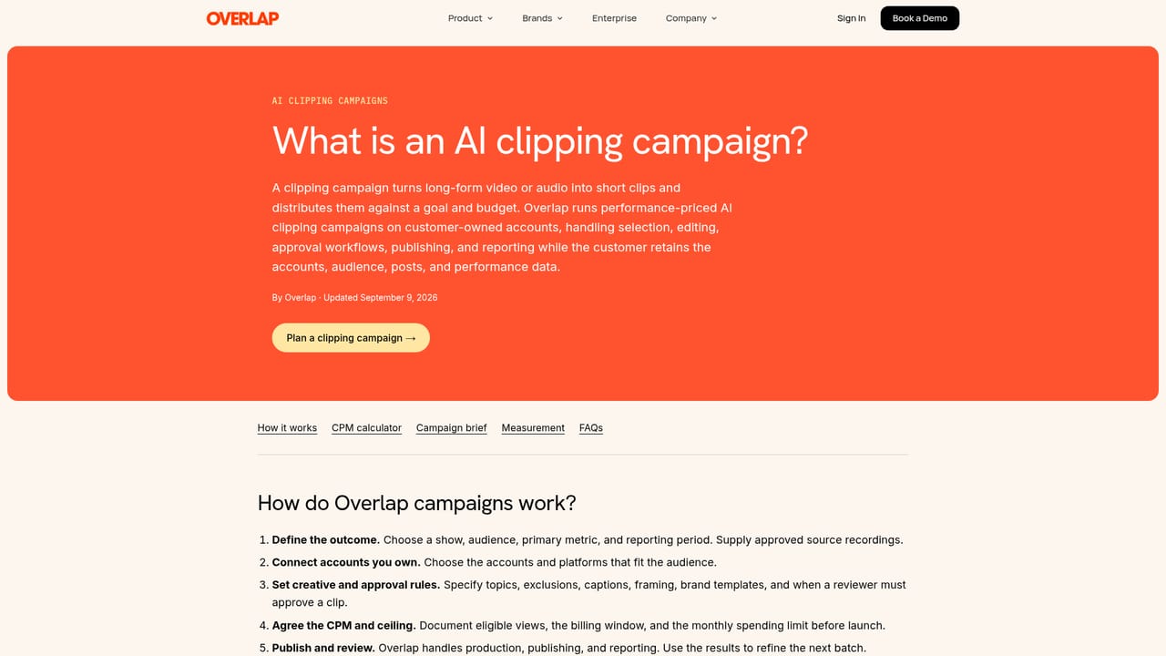 Overlap — Track performance and costs