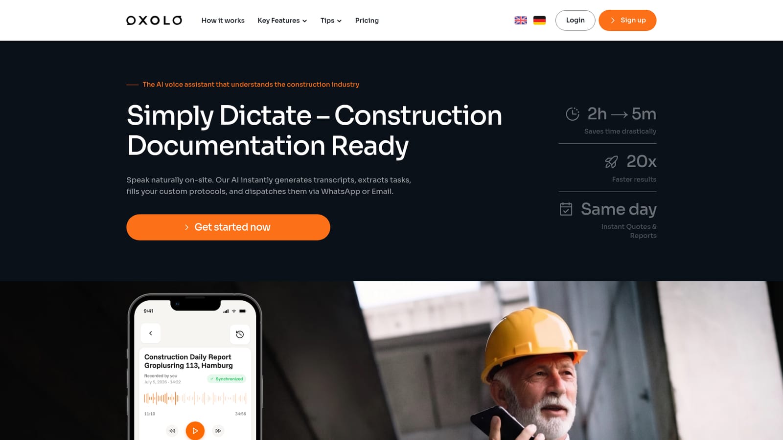 Oxolo — Create your account and start the free version