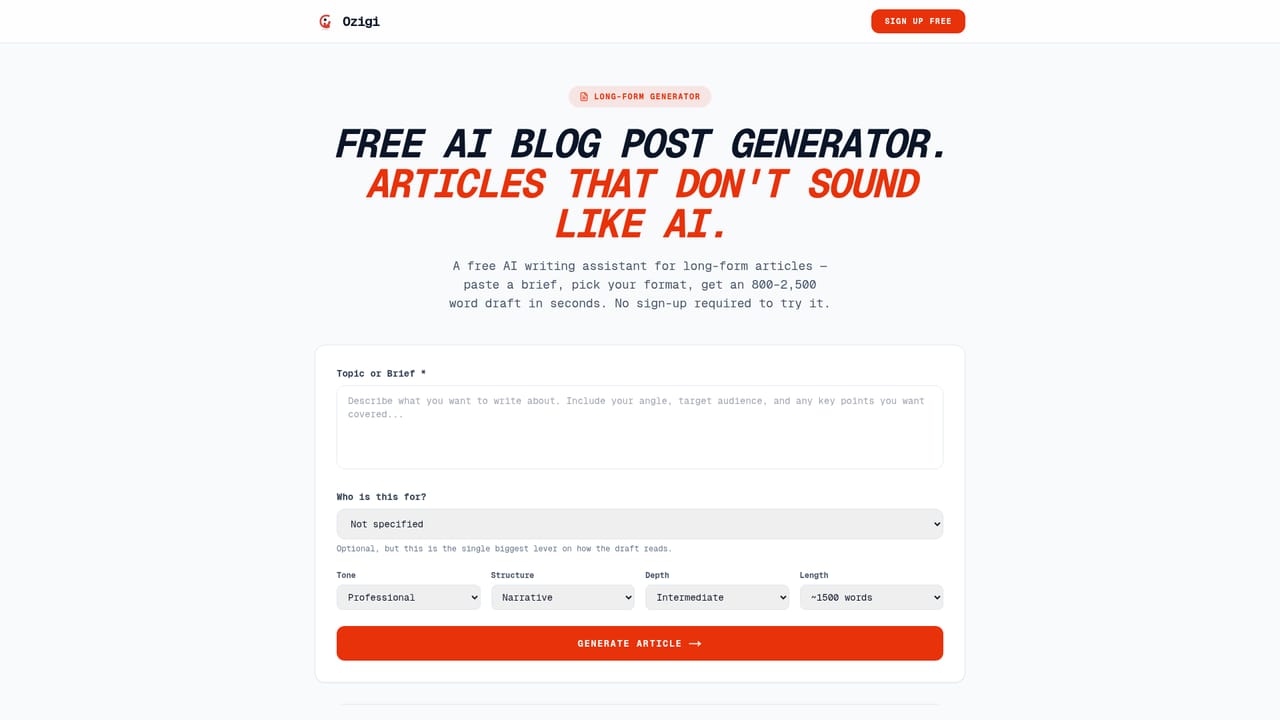 Ozigi — Draft and publish content