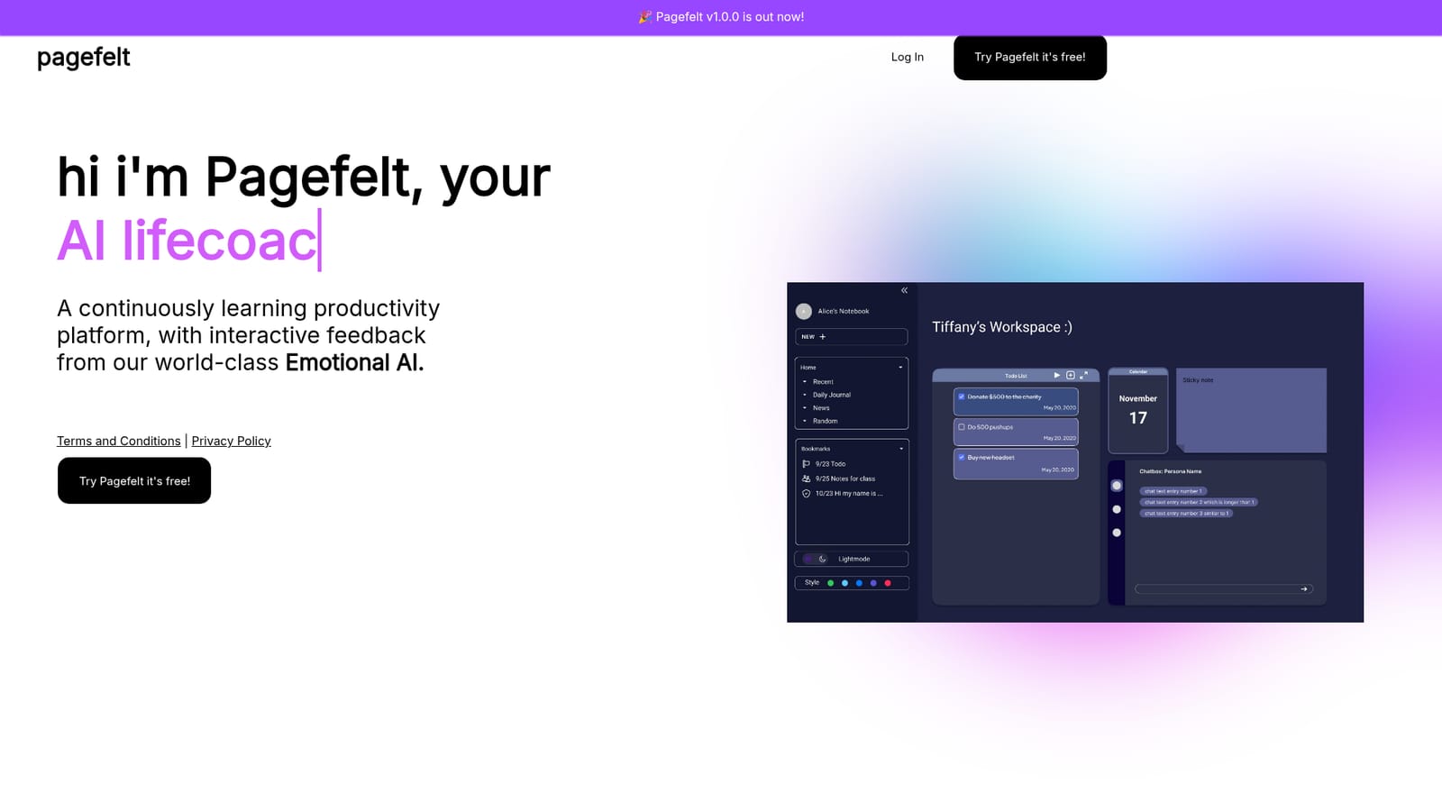 Pagefelt — Open Pagefelt and start a free session