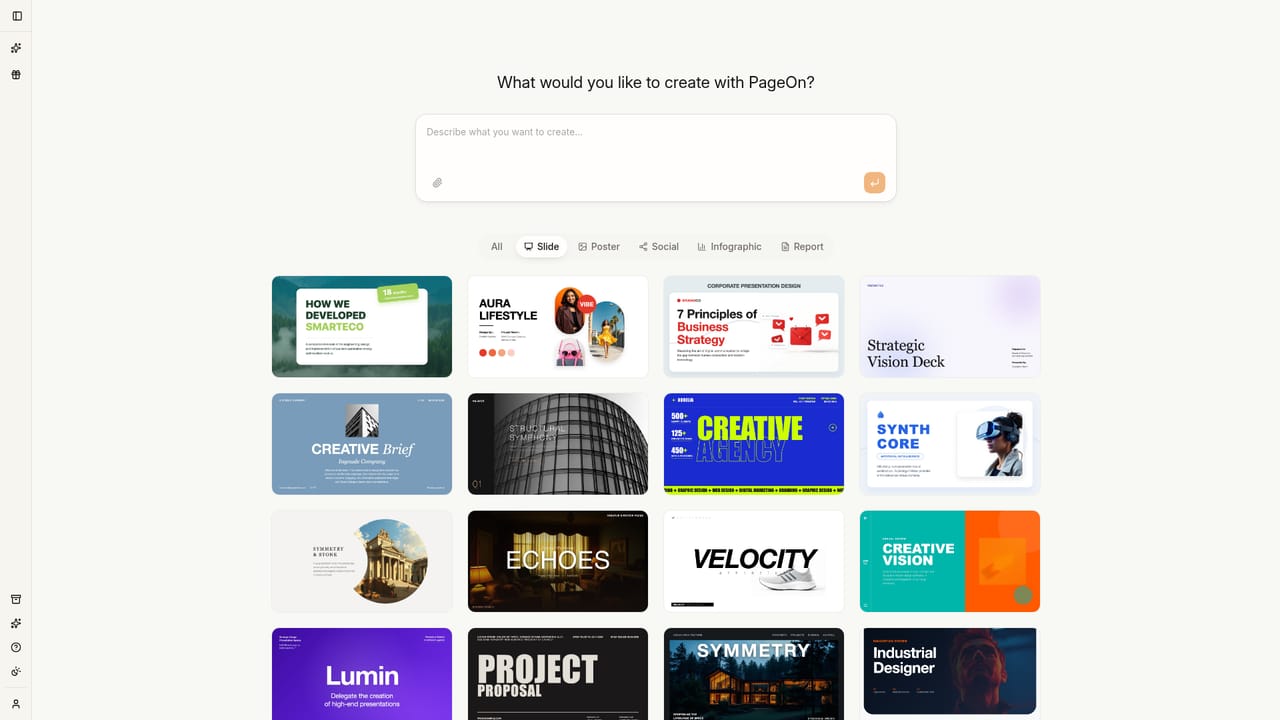 Pageon AI — Describe what you want to present, visualize or pitch